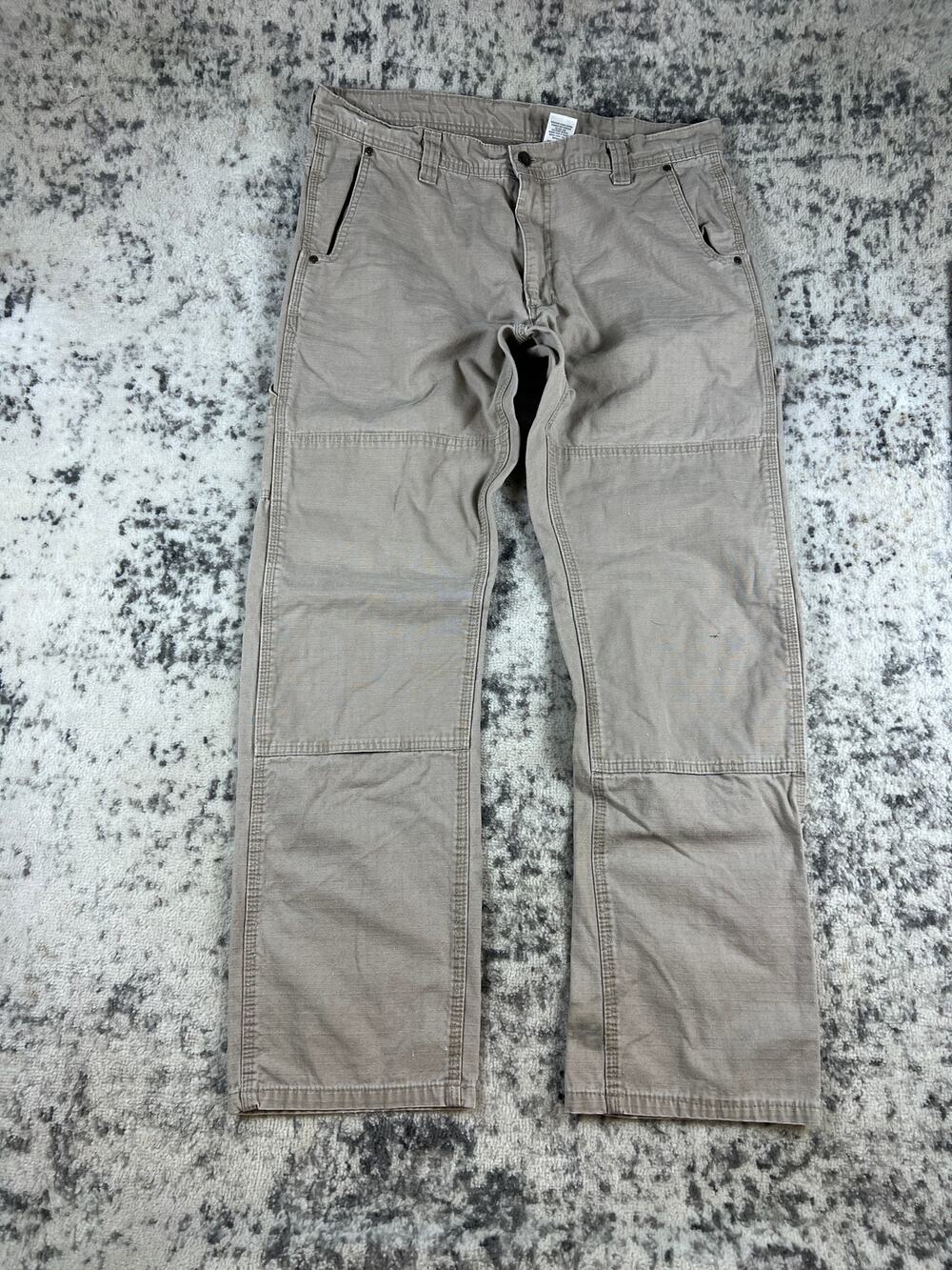 Key Double Knee Tan Carpenter Pants Mens 34x34 Canvas Construction Workwear